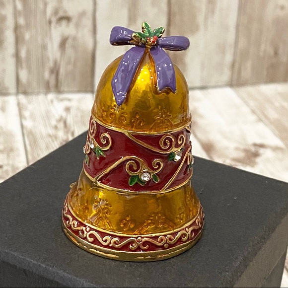 Sleigh Bells Purple Christmas Bell Enamel Trinket - Picture 2 of 12